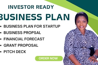 create a topnotch business plan for startups, financial plans, proposals, grant