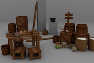 do low poly 3d models and assets for games