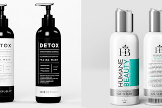 do skincare logo design and bottle label design 24 hours