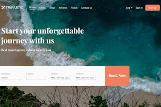 design travel agency, tour booking, website