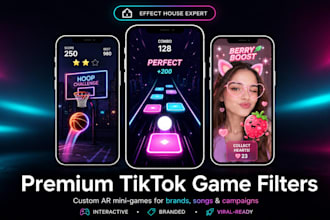 create a professional tiktok game filter with effect house