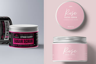 do cosmetic logo design and bottle label design