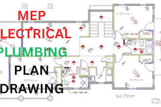 draw electrical layout mep plan hvac design in revit autocad for city approval