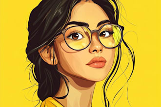draw you in simpsons  yellow cartoon style portrait