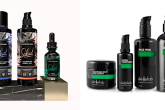 do create a skincare logo design and bottle label design