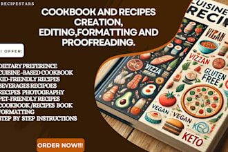 create kindle recipes book, cookbook design, meal plan, ebook recipe writer