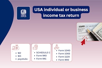prepare US tax return filing for individual or business
