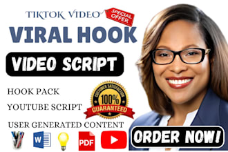 create strong viral hook writing pro ugc tiktok video reel scripts hook pack