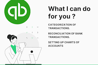 do quickbooks bookkeeping, cleanup and bank reconciliation in quickbooks, zoho