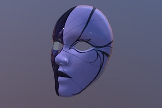 sculpt 3d bust model 3d head face model 3d creature mask for 3d printing