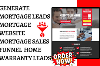 mortgage leads home warranty leads mortgage sales funnel mortgage landing page