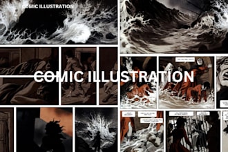 draw comic book page graphic novel page comic book artist illustrate storyboard
