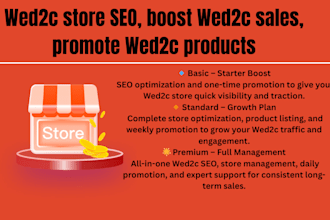 boost your wed2c store with expert promotion, SEO, and full management