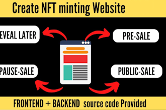 create nft minting website, staking website, nft marketplace, nft minting dapp