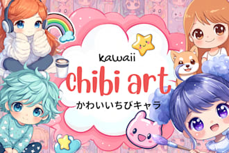 draw chibi anime art and character design for you