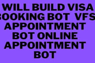 build vfs appointment bot, vfs booking bot, tls bot, visa booking bot