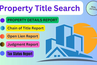 do title search, tax report, open liens and commitment reports