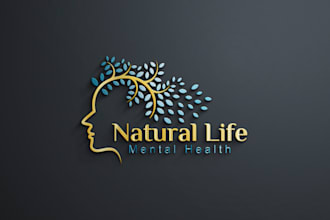 unique mental health, wellness, medical, brain, clinic logo