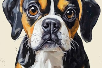 drawing custom pet portraits, cats, dogs, and other animals