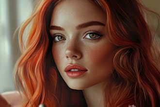 draw digital realistic and semi realistic portrait