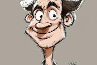 draw a funny caricature with my style