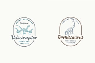 design vintage dinosaur logo in high definition