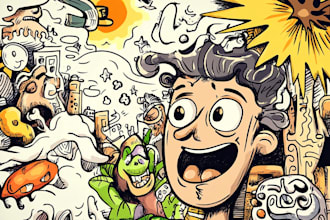 design doodle art illustration and cartoon doodle for any purpose