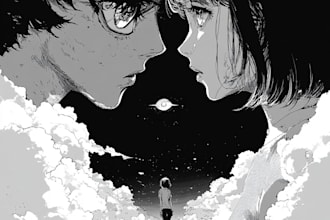 draw manga inked or colored page