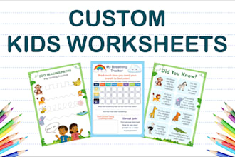 create custom fun worksheets and workbook pages for kids