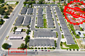architectural master plan site plan aerial view render and stamp for city permit
