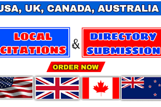 do USA, UK, canada, australian local citations and business directories