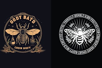 make hand drawn honey bee logo