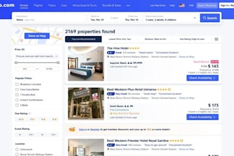 build hotel booking website, travel agency website, airbnb website, rental app
