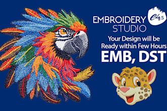 digitize your embroidery design or logo, dst, pes, jef, exp