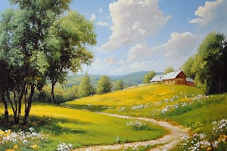paint landscape in real oil painting on canvas free shipping
