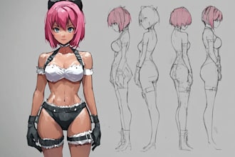 draw anime style character full body