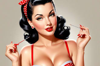 do pin up girl and pin up girl illustration
