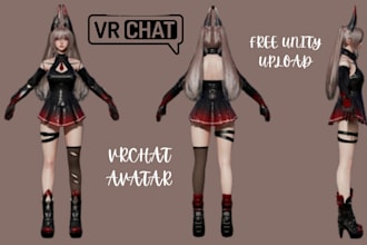 edit, upload vrchat character, furry avatar, VR ar for games and animation