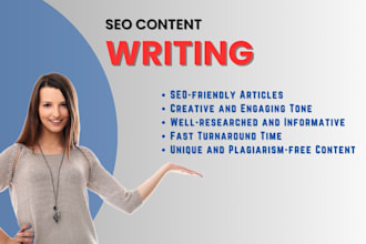 article writing, content writing,  as SEO content writer