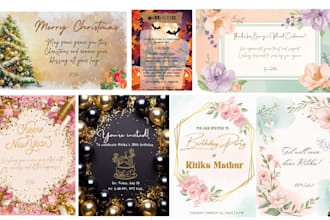 design custom greeting card, party, birthday invitation card, holiday poster