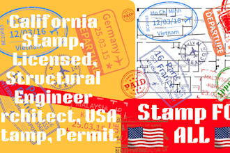 california civil and structural engineer city permit california stamp pe stamp