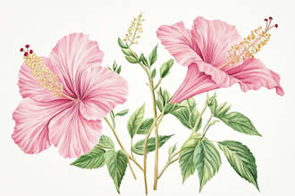 draw botanical illustrations of flowers, plants and fruits