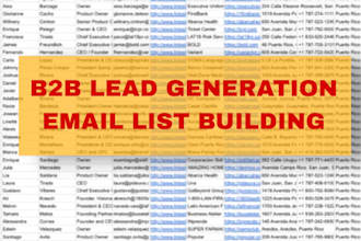 do b2b lead generation, lead scraping and prospect email list building service