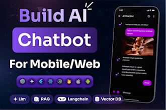 build ai chatbot app using rag, custom gpt, llm, langchain