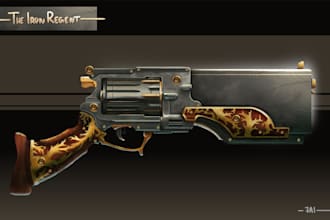 create 2d concept art for props, items and assets