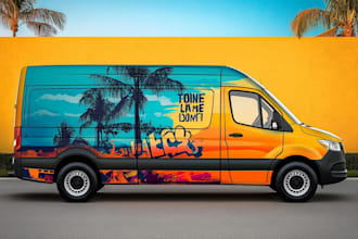 create van wrap design, car wrap design, truck wrap design