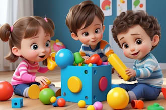 draw cute childrens storybook illustration, colouring book, kids storybook cover
