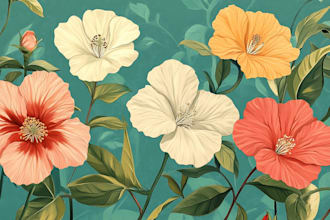 draw botanical illustrations of flowers, plants
