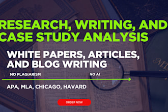 provide expert research, writing, and case study analysis
