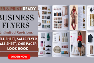 design your sell sheet, sales flyer, sale sheet, one pager and look book
